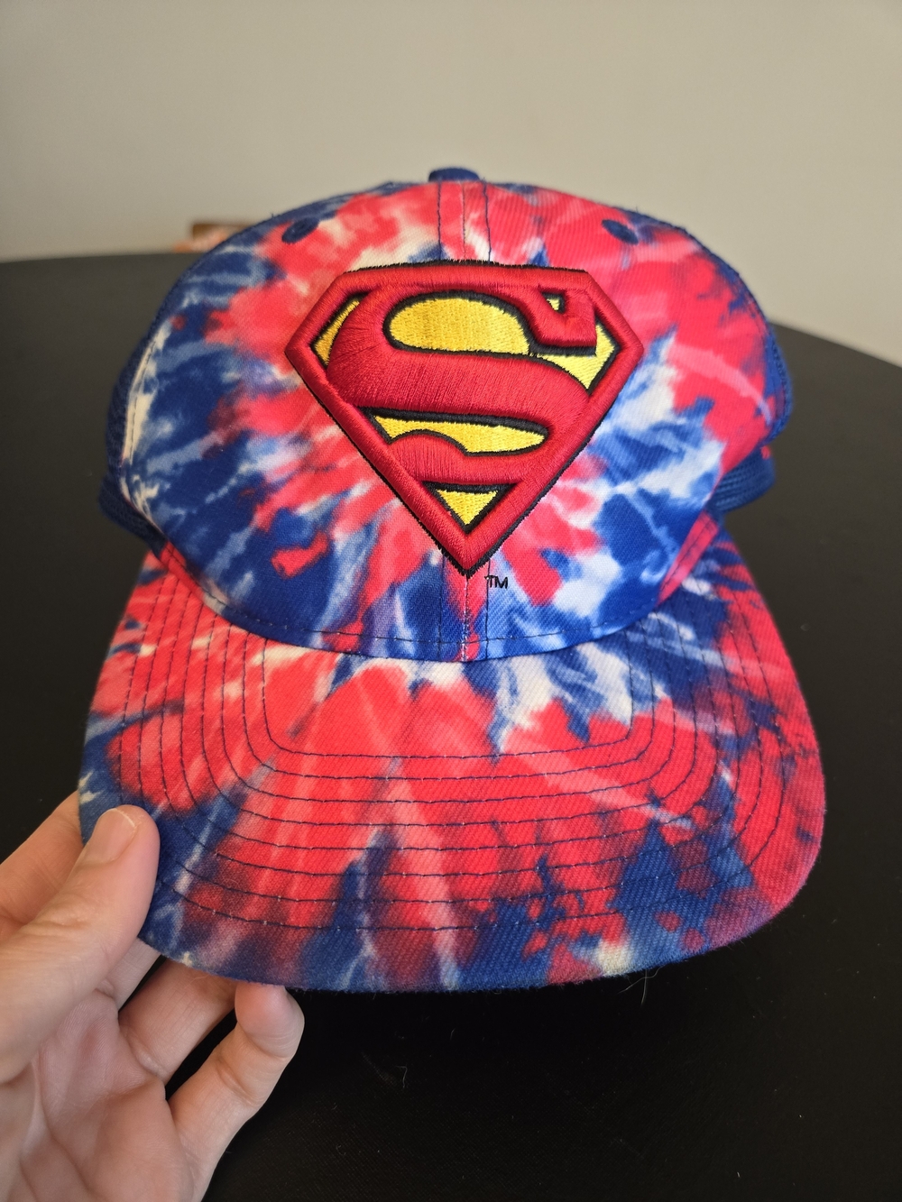 New Era 9FIFTY Superman Tie Dye Trucker Hat Snapback Mesh Cap